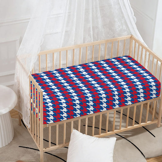 American Houndstooth Pattern Print Baby Crib Sheet