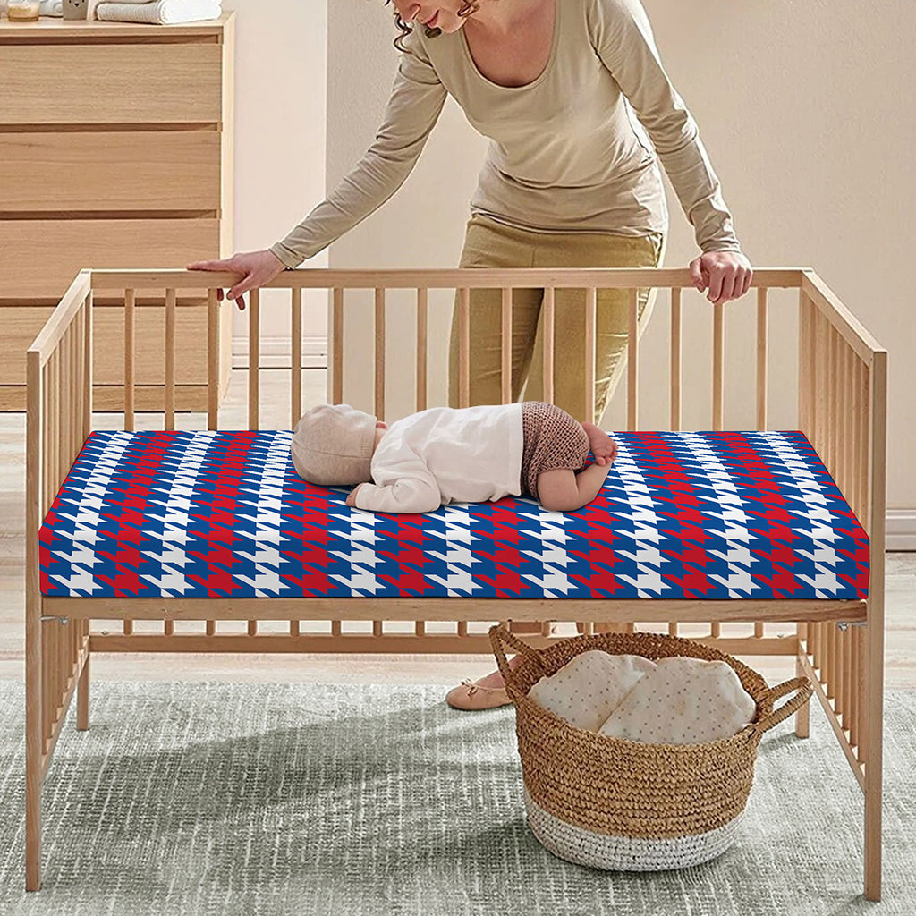 American Houndstooth Pattern Print Baby Crib Sheet