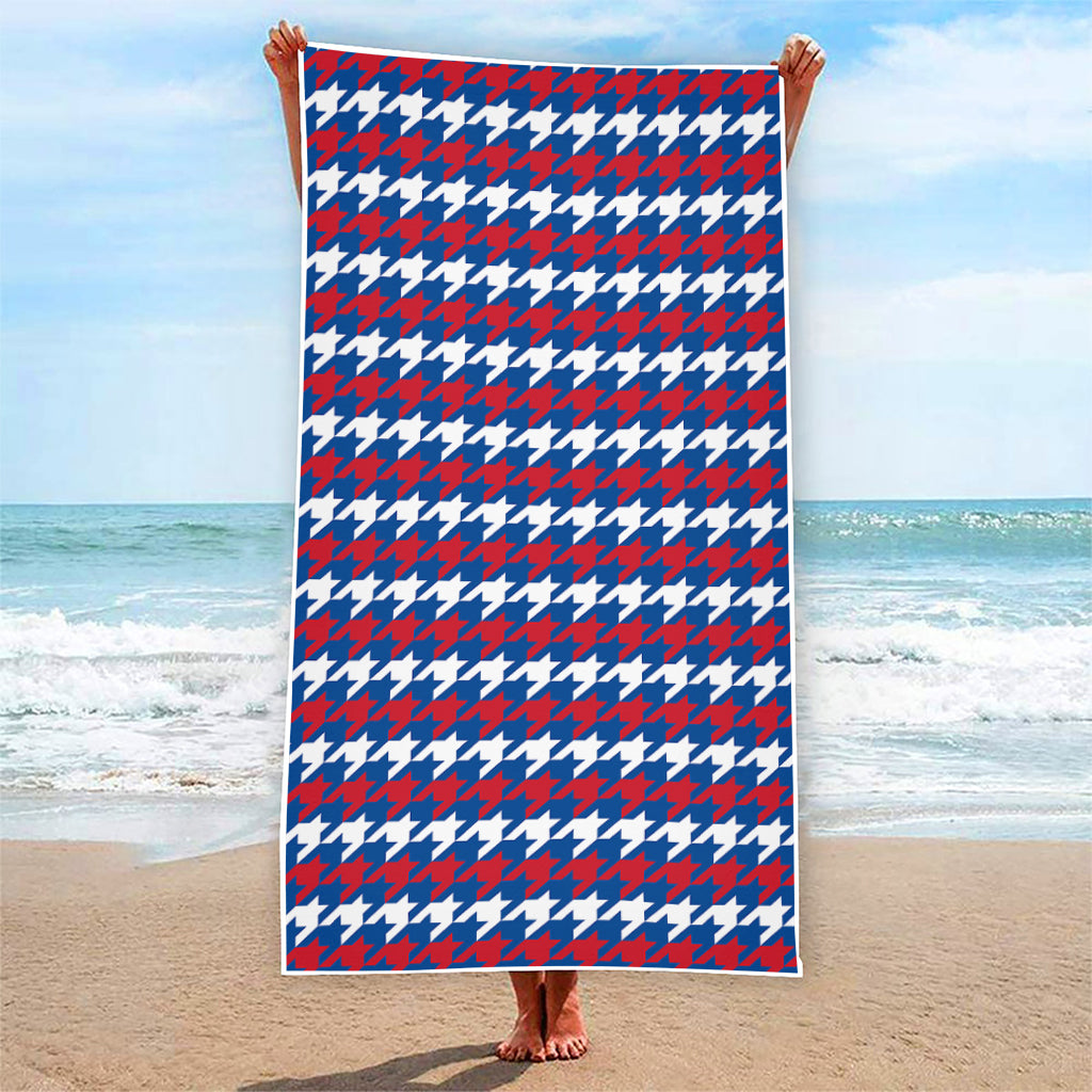 American Houndstooth Pattern Print Beach Towel