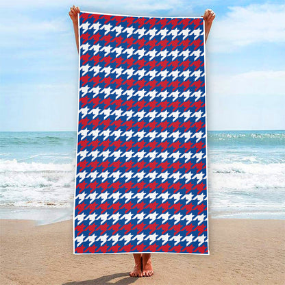 American Houndstooth Pattern Print Beach Towel
