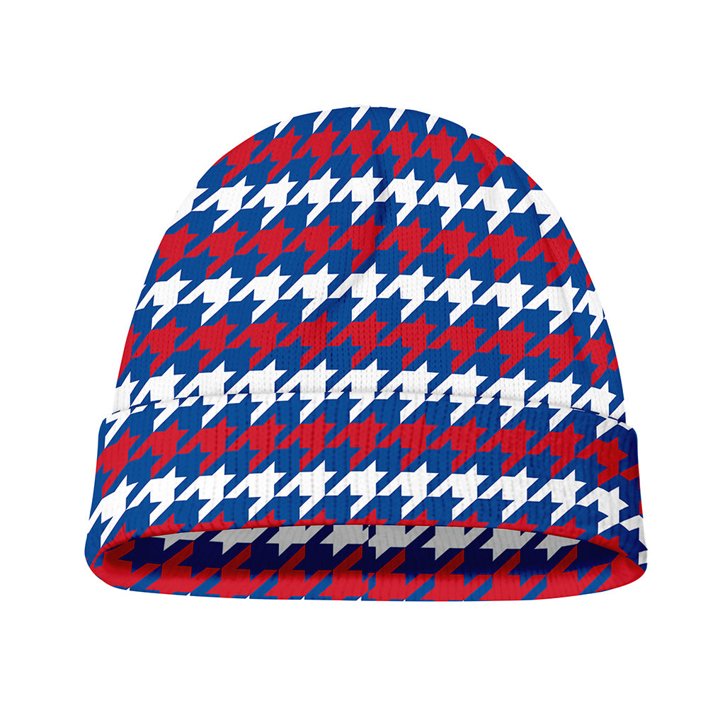 American Houndstooth Pattern Print Beanie