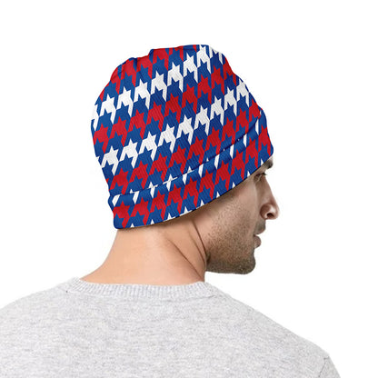American Houndstooth Pattern Print Beanie