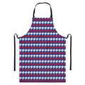 American Houndstooth Pattern Print Bib Apron With Pocket