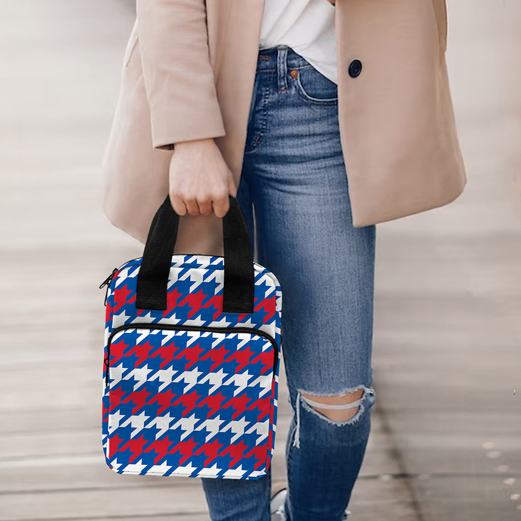 American Houndstooth Pattern Print Bible Tote Bag