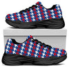 American Houndstooth Pattern Print Black Chunky Shoes