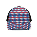 American Houndstooth Pattern Print Black Mesh Trucker Hat