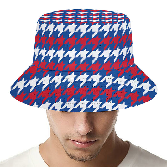 American Houndstooth Pattern Print Bucket Hat