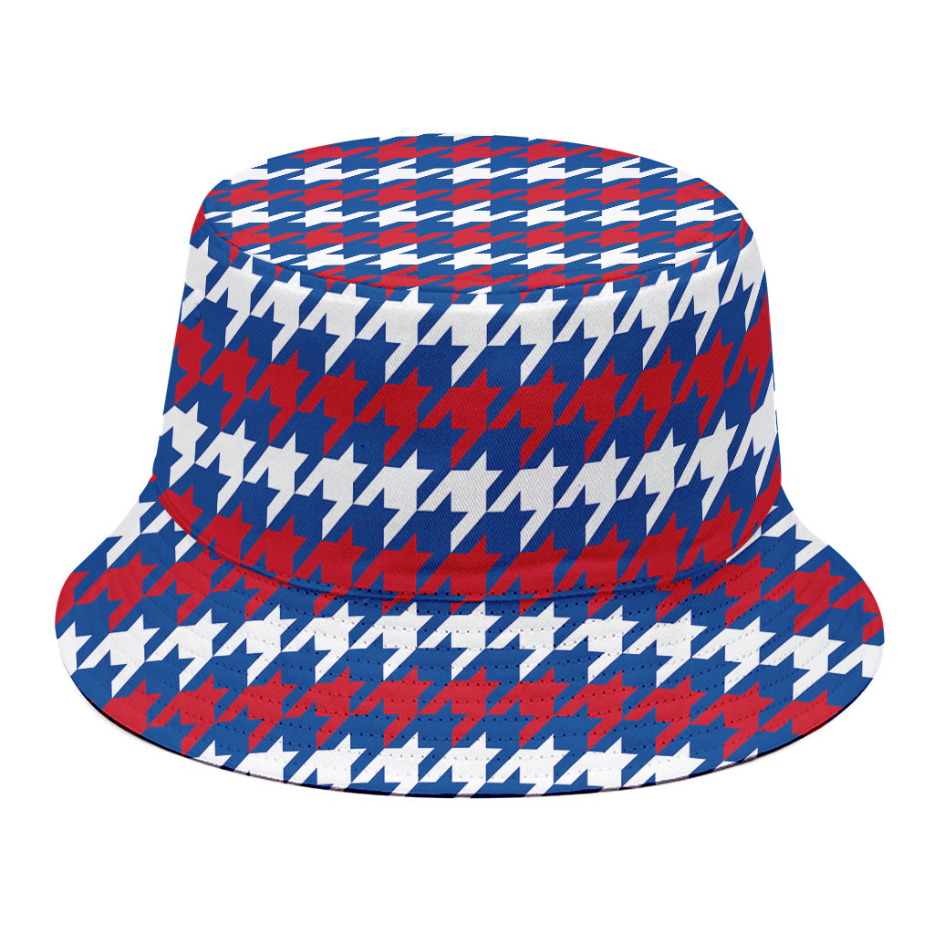 American Houndstooth Pattern Print Bucket Hat