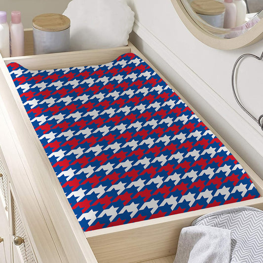 American Houndstooth Pattern Print Changing Pad Cover