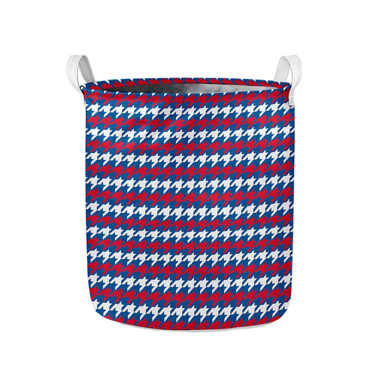 American Houndstooth Pattern Print Collapsible Laundry Basket