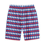 American Houndstooth Pattern Print Cotton Shorts