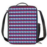 American Houndstooth Pattern Print Crossbody Lunch Bag