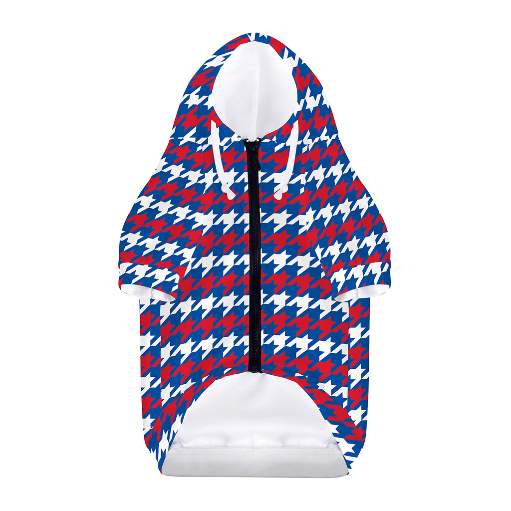 American Houndstooth Pattern Print Dog Zip Up Hoodie