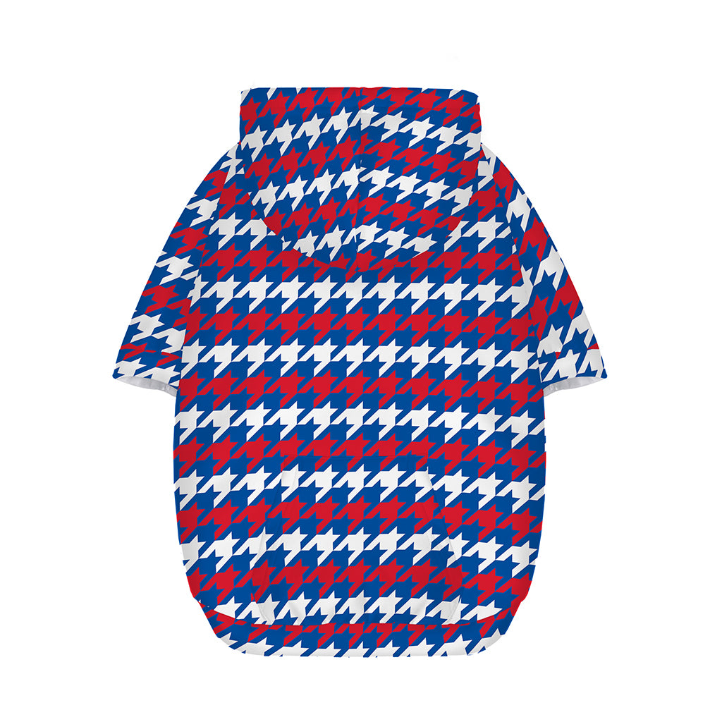 American Houndstooth Pattern Print Dog Zip Up Hoodie