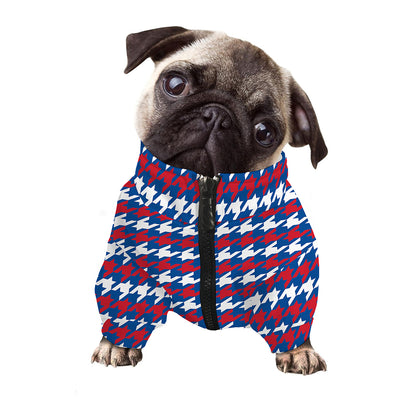 American Houndstooth Pattern Print Dog Zip Up Jacket