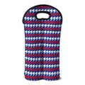 American Houndstooth Pattern Print Double Neoprene Wine Tote
