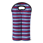 American Houndstooth Pattern Print Double Neoprene Wine Tote