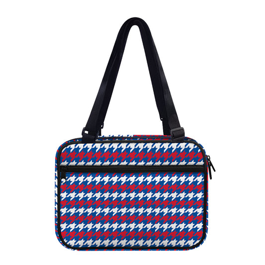 American Houndstooth Pattern Print Double Strap Bible Bag