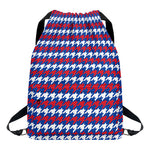 American Houndstooth Pattern Print Drawstring Backpack