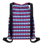 American Houndstooth Pattern Print Drawstring Backpack