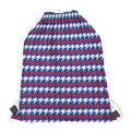 American Houndstooth Pattern Print Drawstring Bag