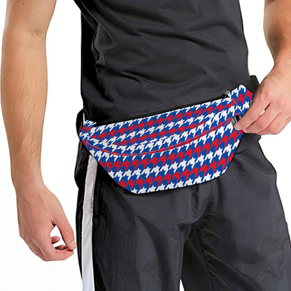 American Houndstooth Pattern Print Fanny Pack
