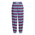 American Houndstooth Pattern Print Fleece Lined Knit Pants