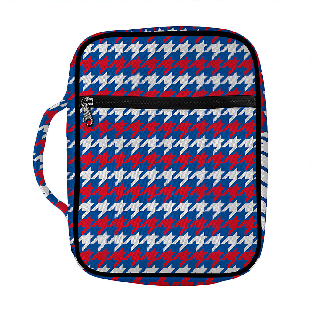 American Houndstooth Pattern Print Front Pocket Bible Bag