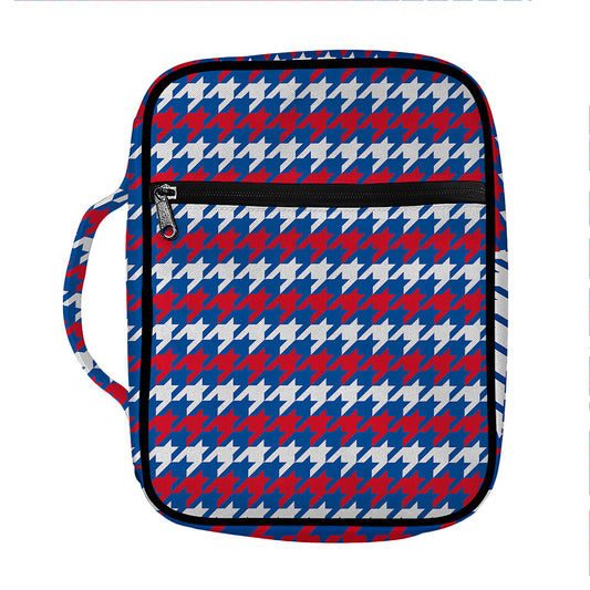 American Houndstooth Pattern Print Front Pocket Bible Bag