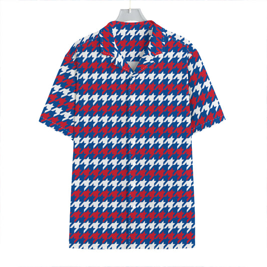 American Houndstooth Pattern Print Hawaiian Shirt