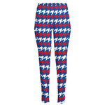 American Houndstooth Pattern Print High-Waisted Pocket Leggings