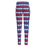 American Houndstooth Pattern Print High-Waisted Pocket Leggings