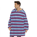 American Houndstooth Pattern Print Hoodie Blanket