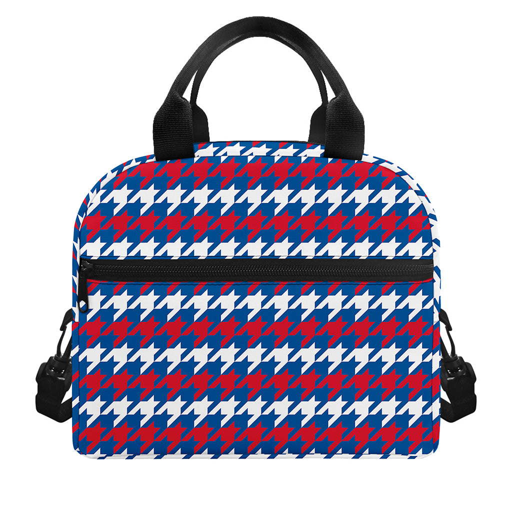 American Houndstooth Pattern Print Insulated Lunch Bag