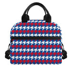 American Houndstooth Pattern Print Insulated Lunch Bag