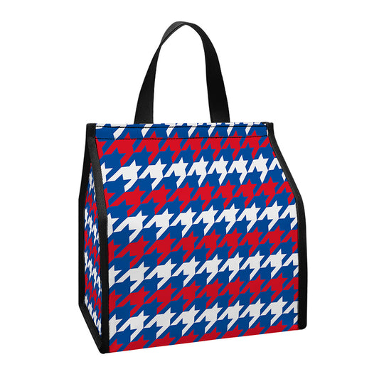 American Houndstooth Pattern Print Insulated Lunch Tote