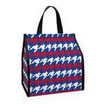 American Houndstooth Pattern Print Insulated Lunch Tote