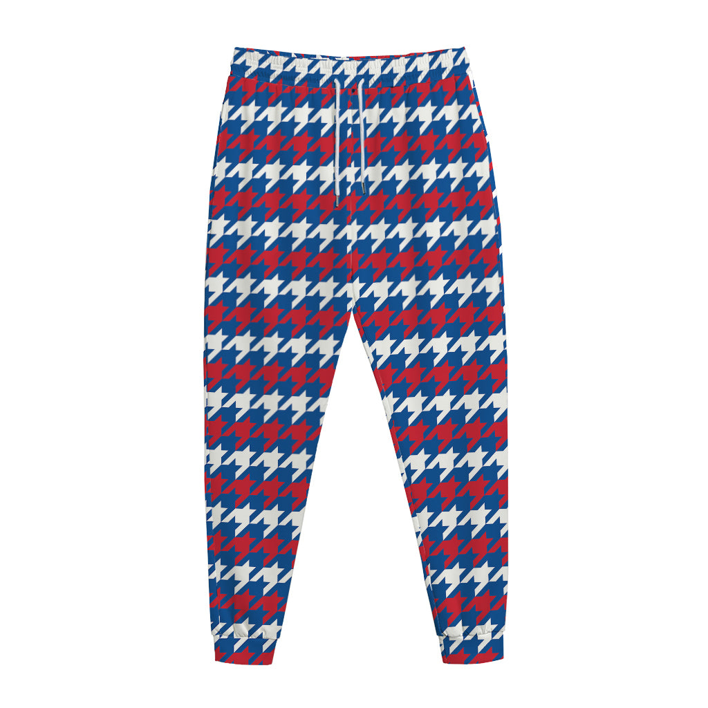 American Houndstooth Pattern Print Jogger Pants