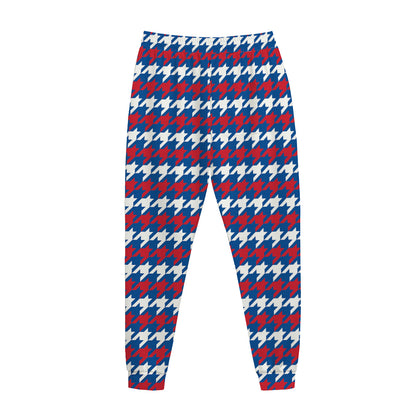 American Houndstooth Pattern Print Jogger Pants