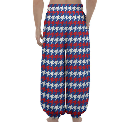 American Houndstooth Pattern Print Lantern Pants