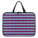 American Houndstooth Pattern Print Laptop Sleeve With Handle