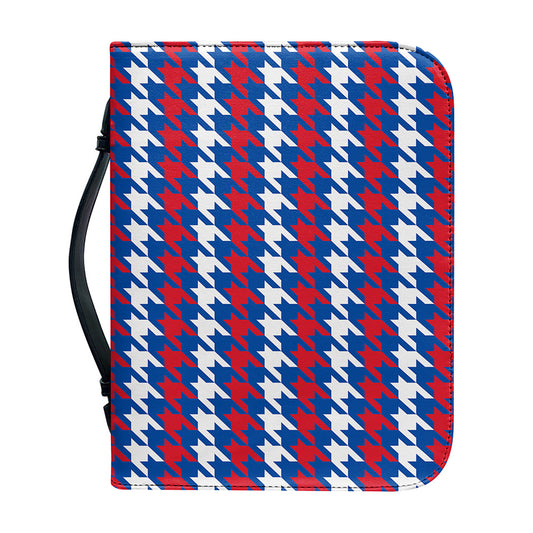 American Houndstooth Pattern Print Leather Bible Cover