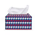 American Houndstooth Pattern Print Leather Tissue Box Cover
