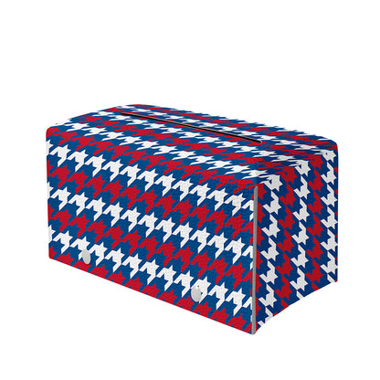 American Houndstooth Pattern Print Leather Tissue Box Cover