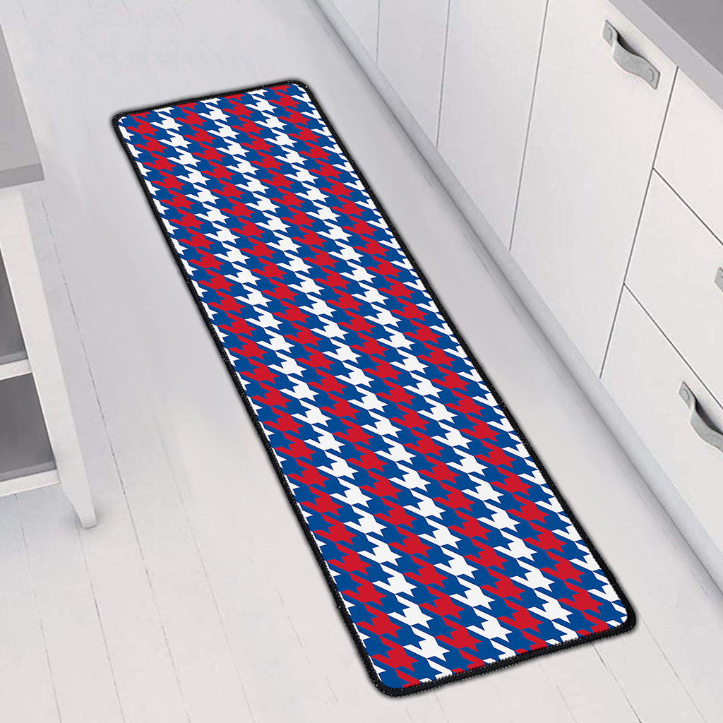 American Houndstooth Pattern Print Long Kitchen Mat