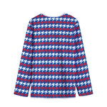 American Houndstooth Pattern Print Long Sleeve Short Coat