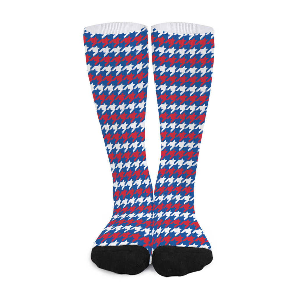 American Houndstooth Pattern Print Long Socks