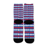 American Houndstooth Pattern Print Long Socks