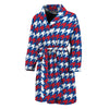 American Houndstooth Pattern Print Men's Bathrobe