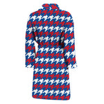 American Houndstooth Pattern Print Men's Bathrobe